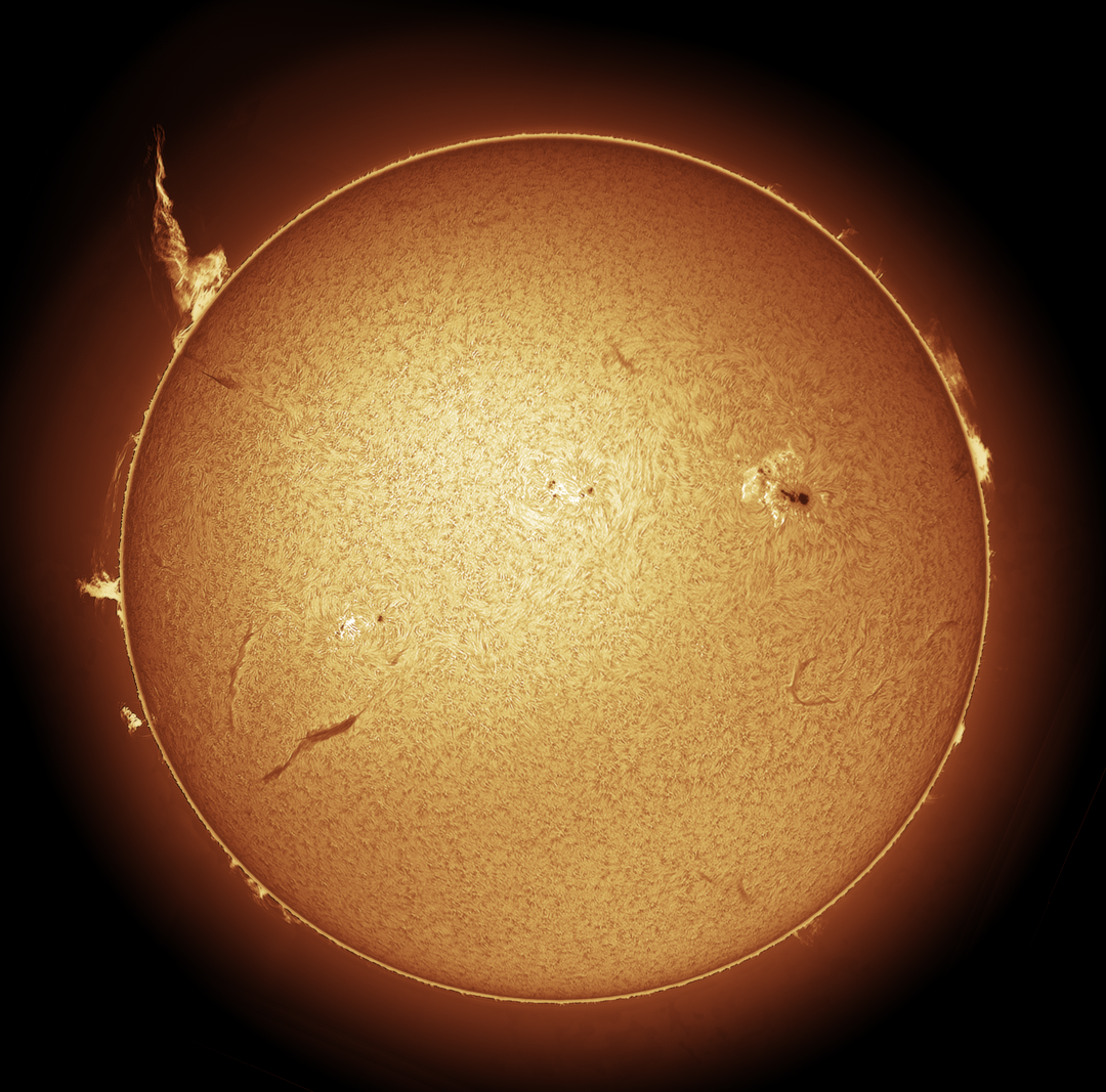 Sun captured by H-alpha telescope